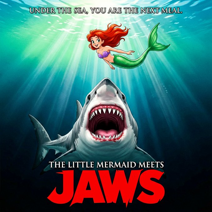 The Little Mermaid Meets Jaws poster