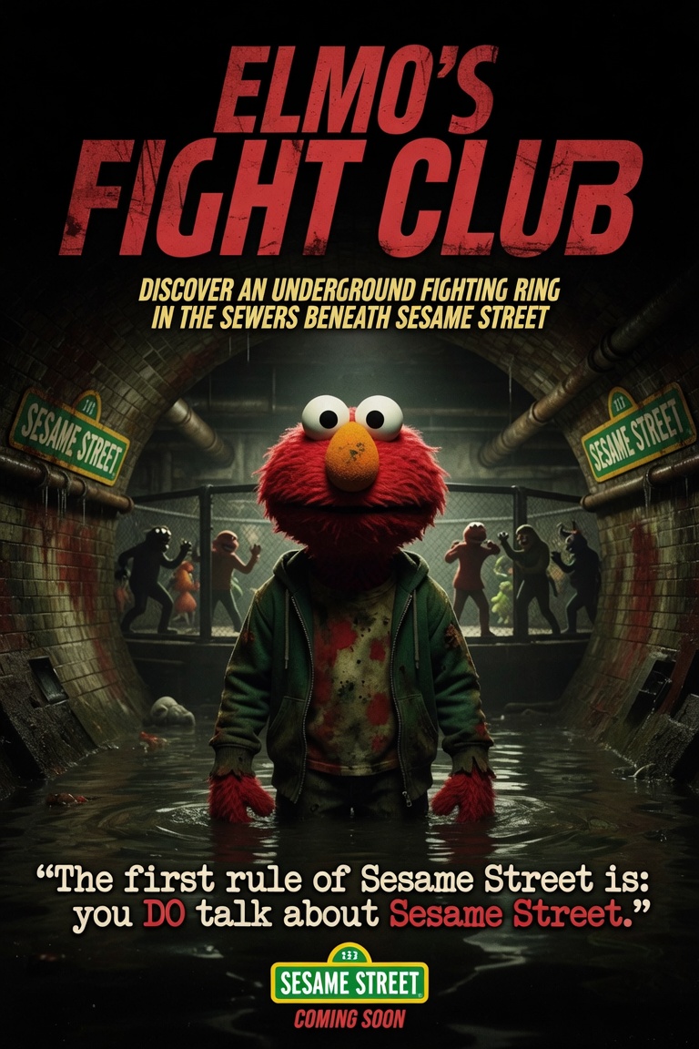 Elmo's Fight Club poster
