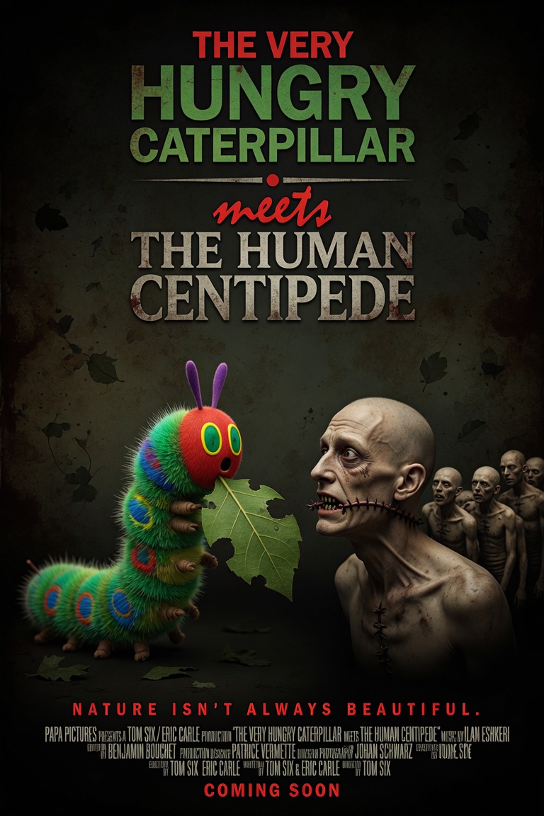 The Very Hungry Caterpillar meets The Human Centipede poster